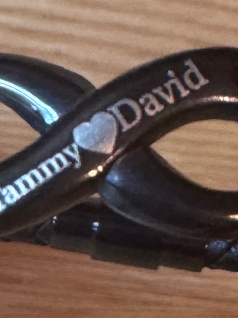 Brand New Customized " Tammy & David" Men's Corded Infinity Symbol Bracelet 3In